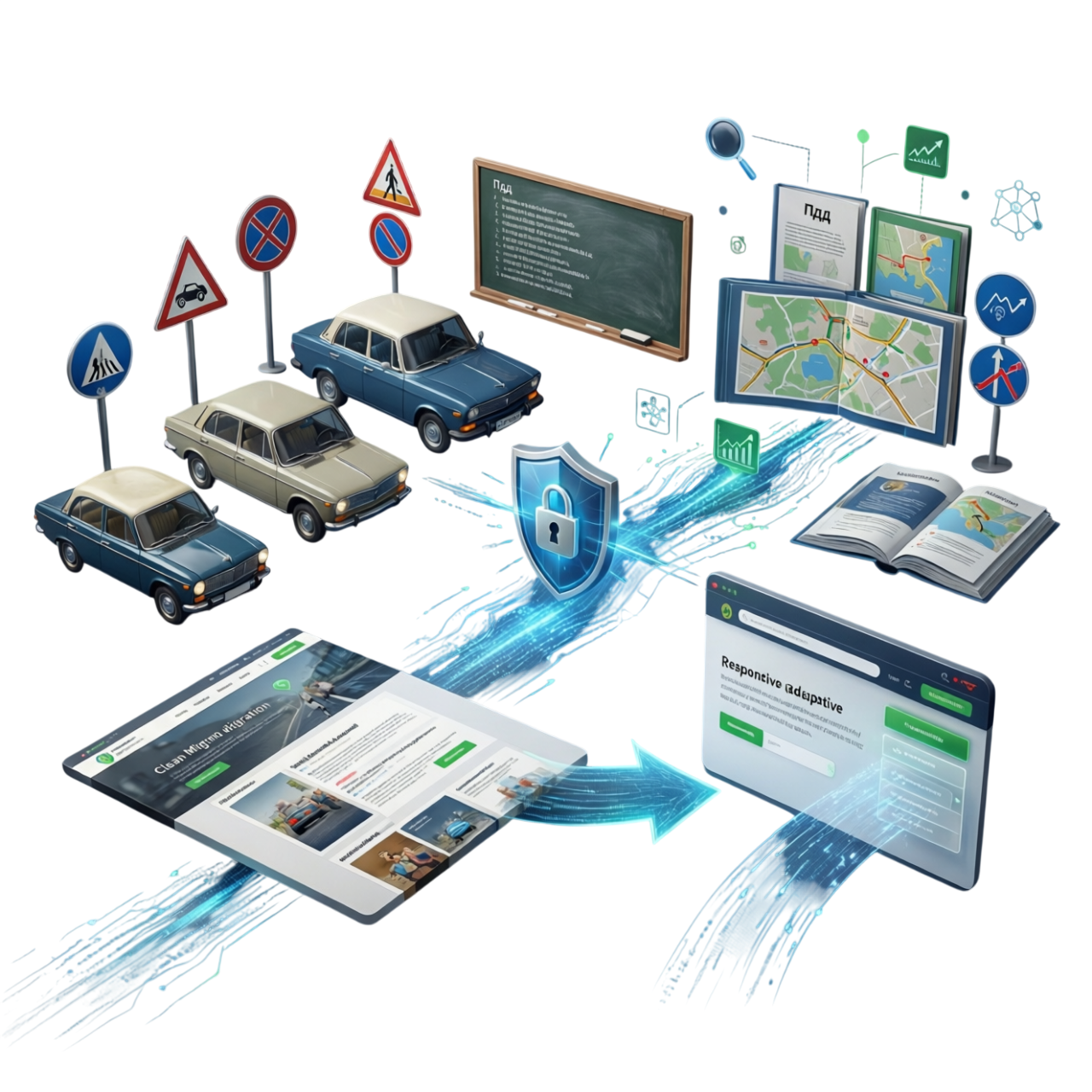 Перенос старого сайта Автошколы на современную платформу «под ключ»